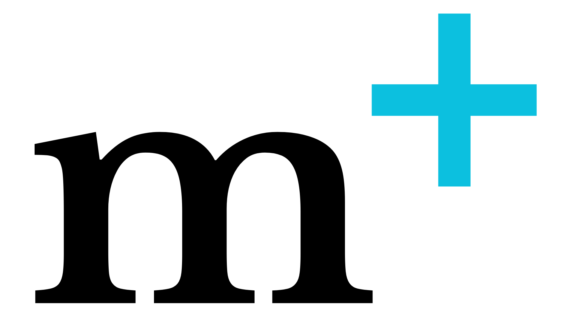 m+ Icon in Schwarz auf hellem Grund