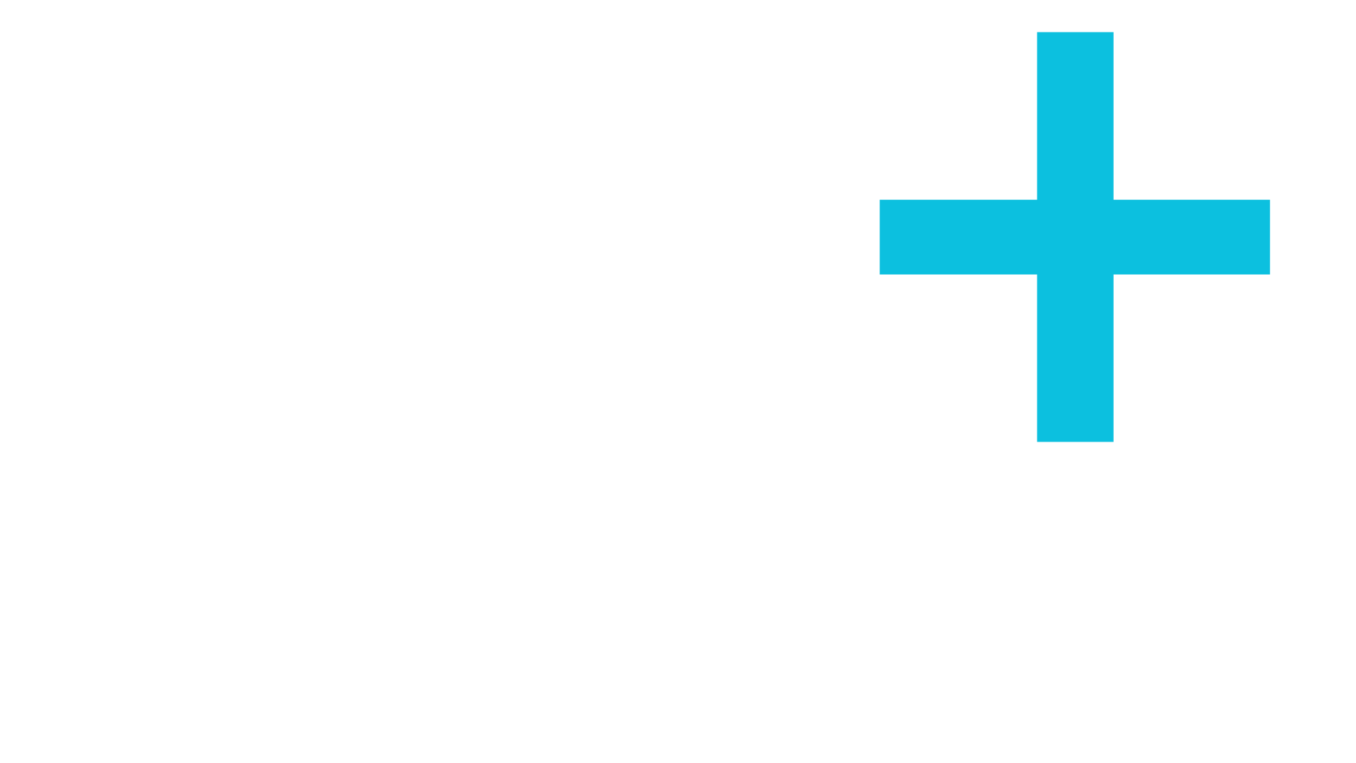 m+ Icon in Weiß auf dunklem Grund